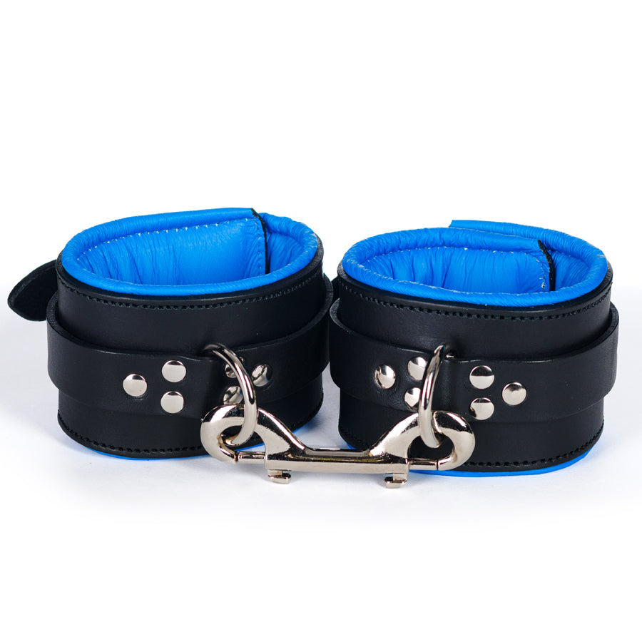 Ankle Cuffs  Padded & Blue Leather Lined