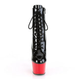 ADORE-1020 Two-Tone Lace-Up Ankle Boot Black/Red