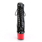 ADORE-1020 Two-Tone Lace-Up Ankle Boot Black/Red