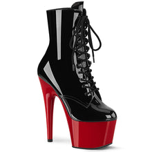 ADORE-1020 Two-Tone Lace-Up Ankle Boot Black/Red
