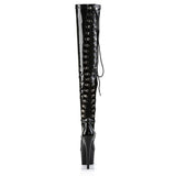 Adore-3063 Back Lace-Up Thigh High Boot Black-Uk