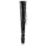 Adore-3063 Back Lace-Up Thigh High Boot Black-Uk