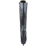 Devious Ballet-2020  Black Leather- Knee Boots 7" Heels