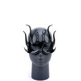 Cecilio Leather Design Flame Goddess  Mask - Black