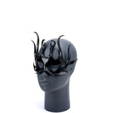 Cecilio Leather Design Flame Goddess  Mask - Black