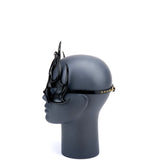 Cecilio Leather Design Flame Goddess  Mask - Black
