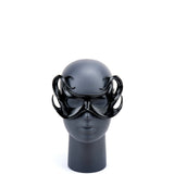 Cecilio Leather Designs  Hex Tendrils Mask - Black
