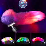 Light-up Tail with Steel Butt-Plug  Mint Green