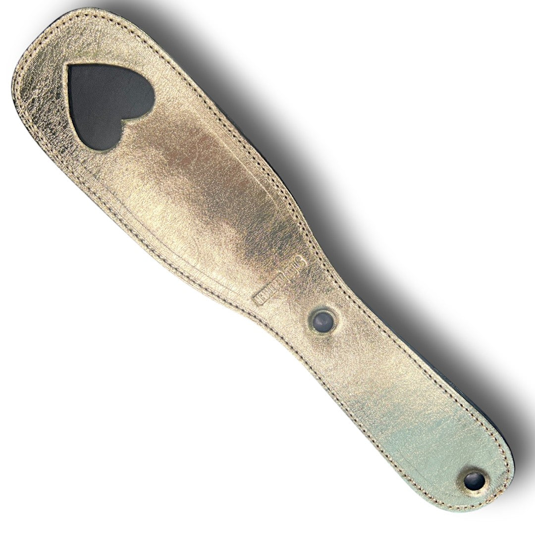 Metallic Leather Slipper Paddle With Heart M2O
