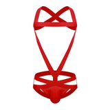 Elastic Bondage Jockstrap Harness Red