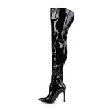 Courtly-3012 Classic Thigh High Stiletto Boot No Platform-Black-Uk