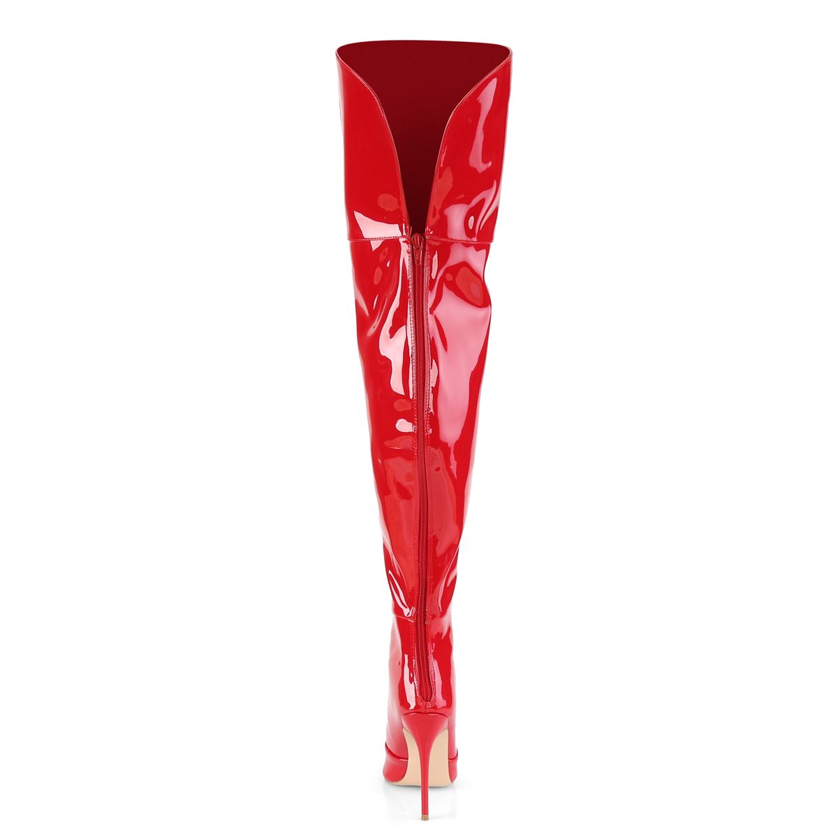 COURTLY-3012 Classic Thigh High Stiletto Boots No Platform Red