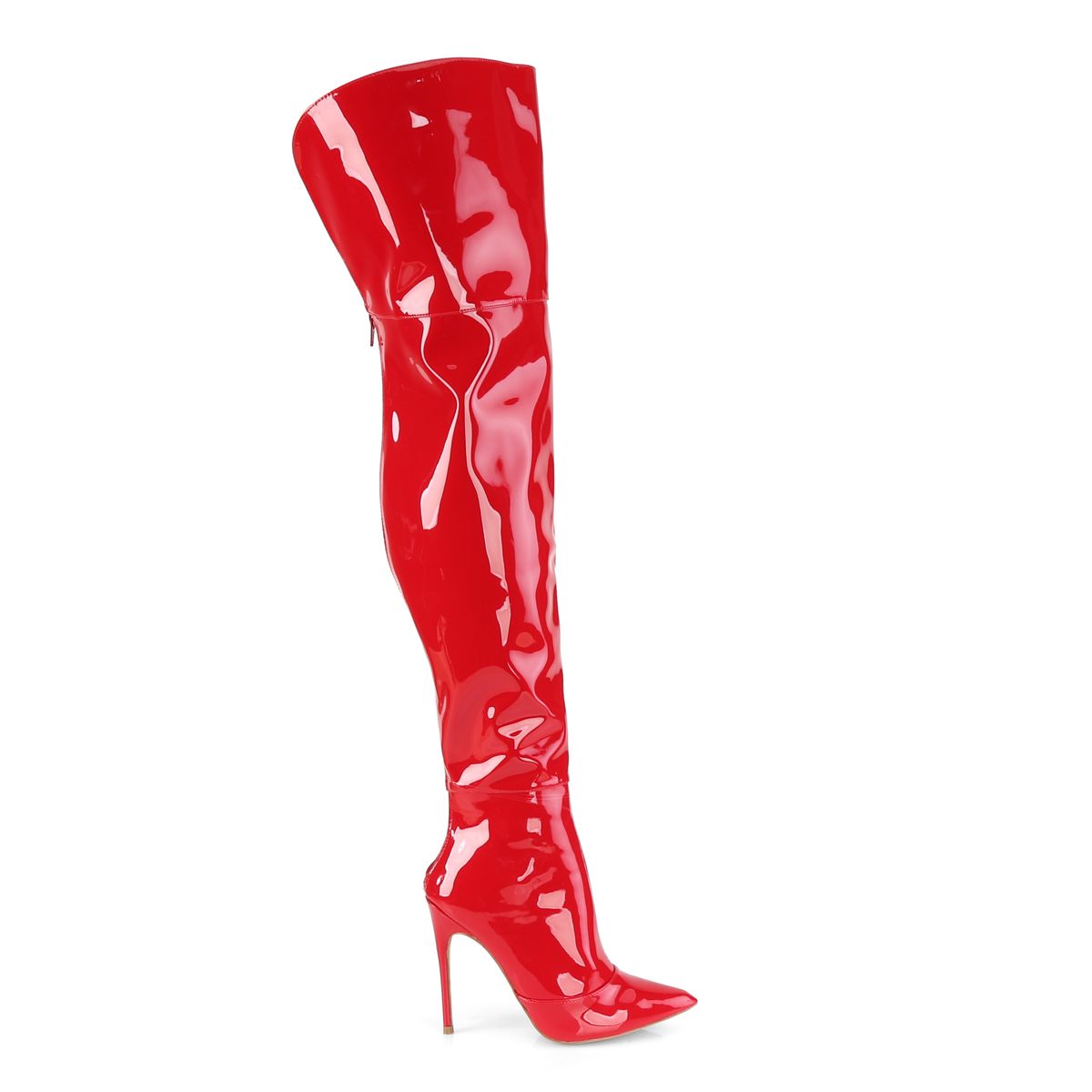 COURTLY-3012 Classic Thigh High Stiletto Boots No Platform Red