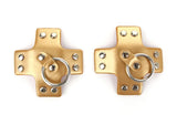 Cross Nipple Pasties with Silver O-Ring Gold