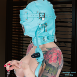 Bondage Hood w/ Cock Gag Blue