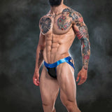 Cut4Men Desire Jockstrap Blue Leatherette-Renaissance