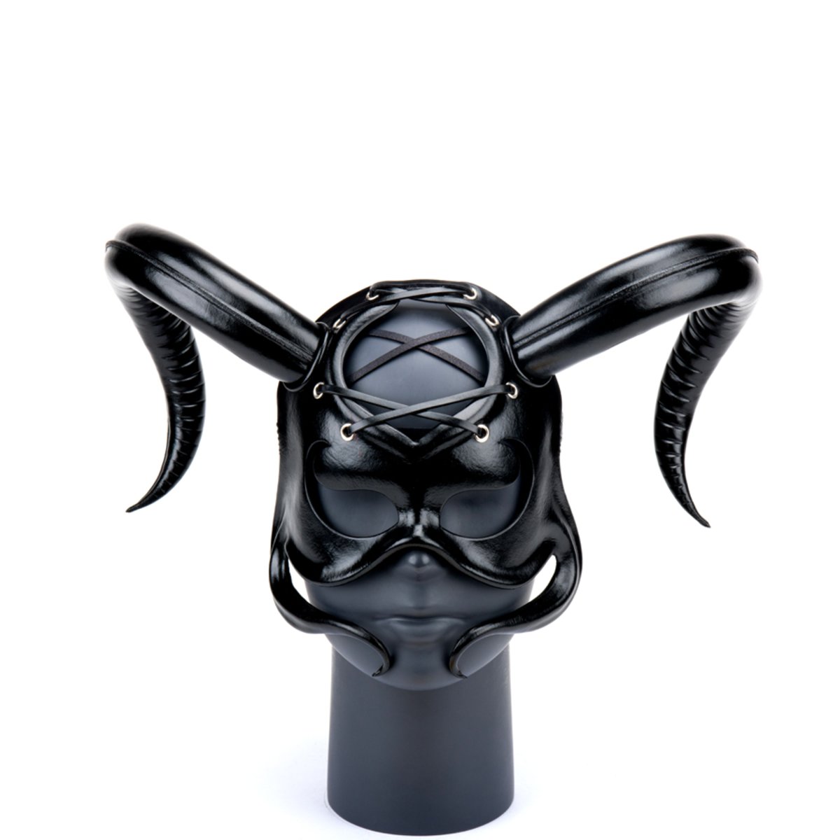 Cecilio Leather Designs Devil Woman Mask - Black