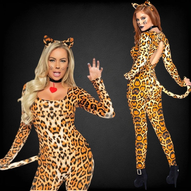 Cougar Catsuit Leopard Print-Lepard Print