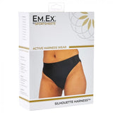 Em.Ex Active Harness Wear-Silhouette Crotchless-Black-X