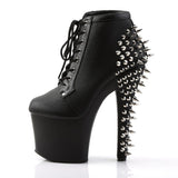 Fearless-700-28 Platform Lace Up Ankle Boot Featuring Spikes And Studs