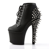 Fearless-700-28 Platform Lace Up Ankle Boot Featuring Spikes And Studs