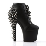Fearless-700-28 Platform Lace Up Ankle Boot Featuring Spikes And Studs
