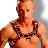 Fist Leather Chest Harness Red/Black