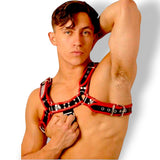 Fist Leather Chest Harness Red/Black