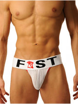 Fist Logo Jock Strap -White