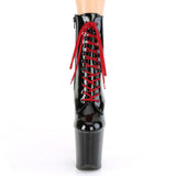 Flamingo-1020Rh Two Tone Lace-Up Ankle Boot W/ Red Stiletto Heel