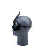 Cecilio Leather Designs Fantasy Unicorn Mask - Black