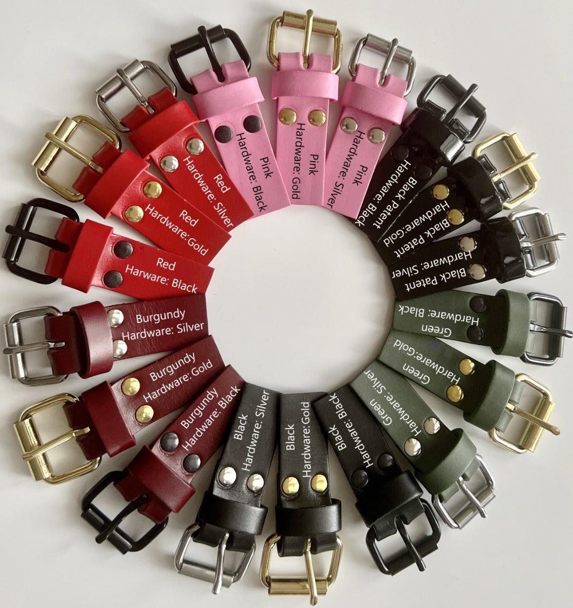 50mm De Luxe Leather Collar W/ 3 D-Ring-Unlined Raw (M2O)