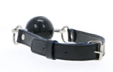 Ball Gag-Hardball Mouth Gag Black-Leather Strap