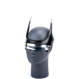 Cecilio Leather Designs Horned Metal Cyber Grille Mask - Black