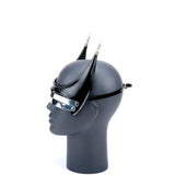 Cecilio Leather Designs Horned Metal Cyber Grille Mask - Black