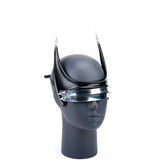 Cecilio Leather Designs Horned Metal Cyber Grille Mask - Black