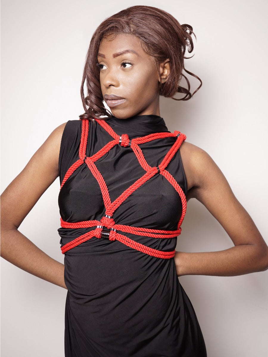 FOA 'HOSHI' SMALL STAR HARNESS RED