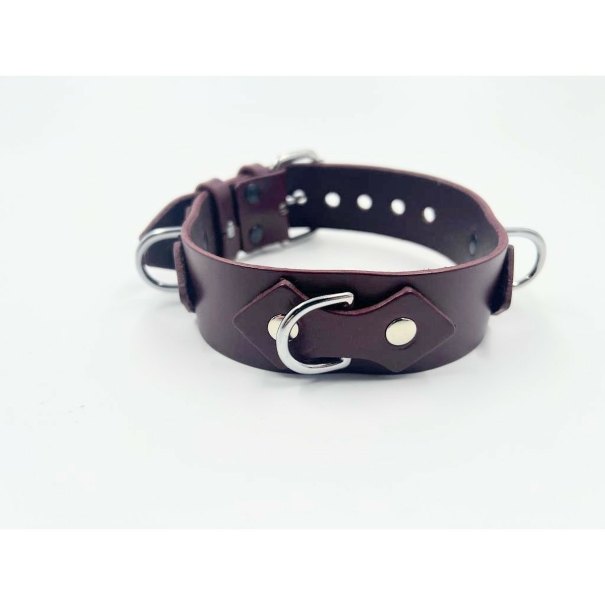 38mm Wide Strap Neck Collar With D Ring-Unlined Raw (M2O)