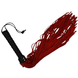 Large Leather Flogger Black-Red