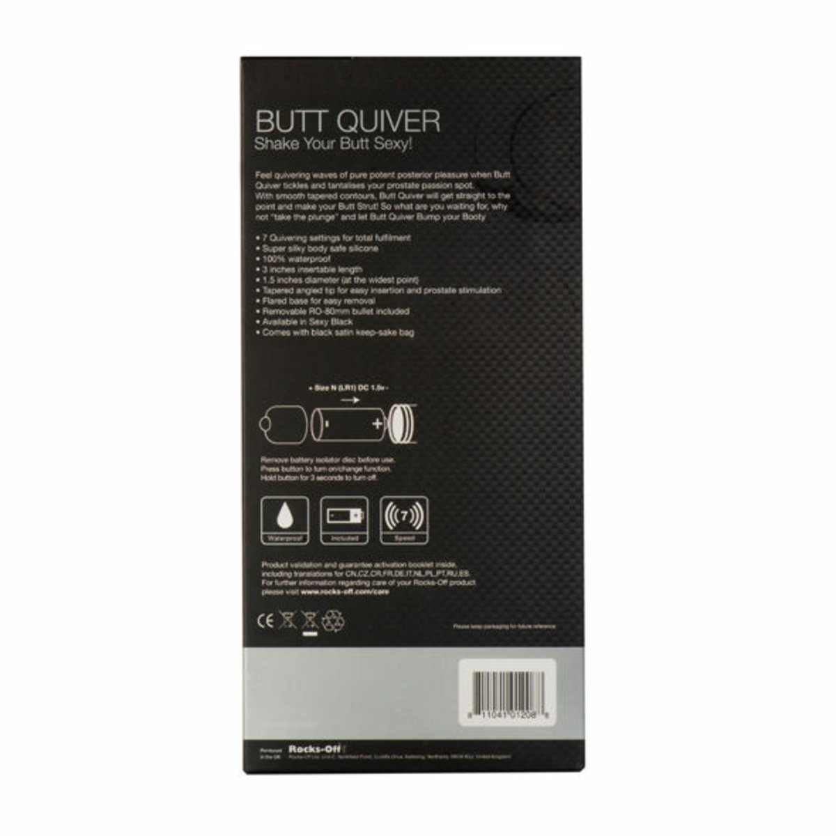 Butt Plug-Rocks Off Butt Quiver 7 Speed Anal Vibrator