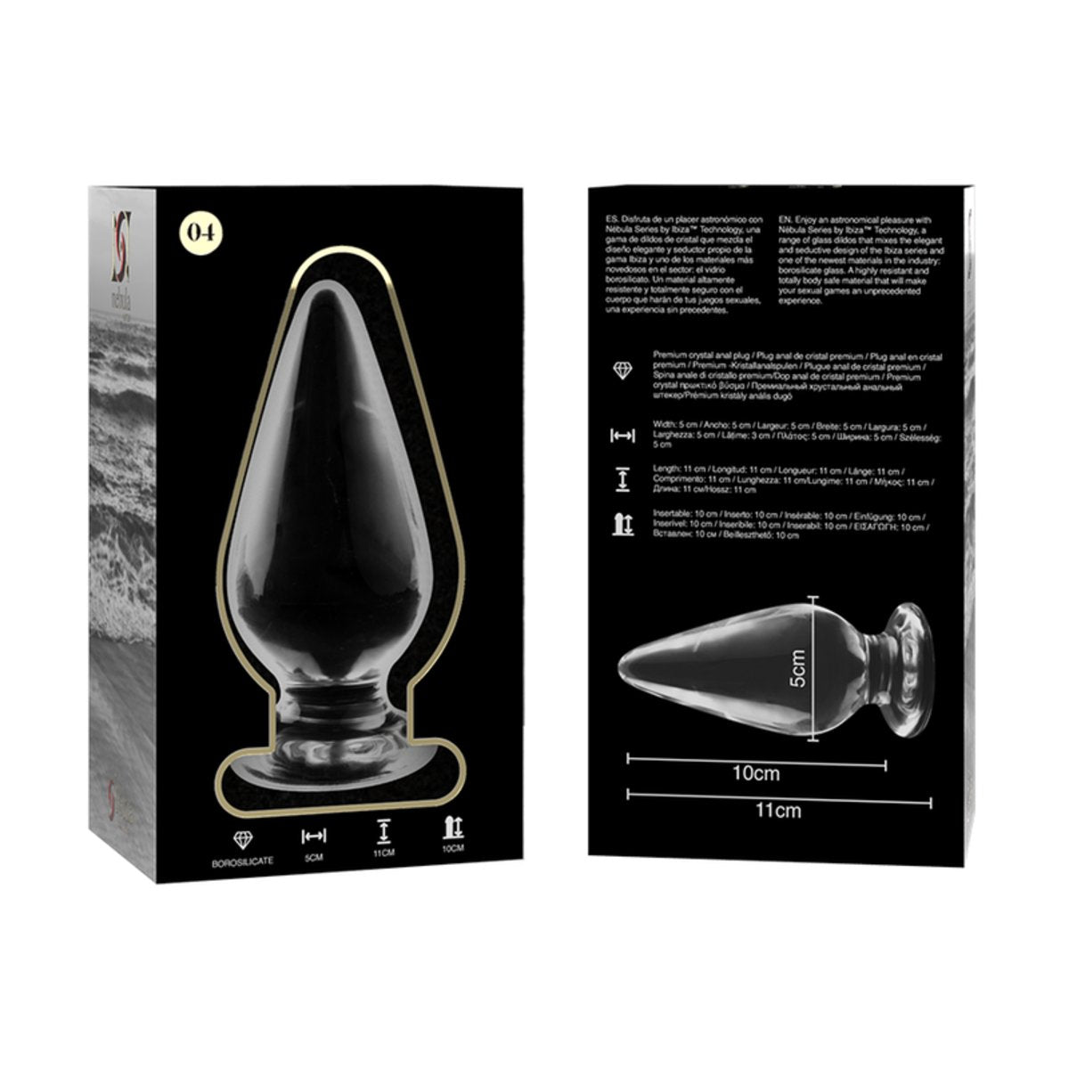 Nebula 4 Clear Glass Butt Plug