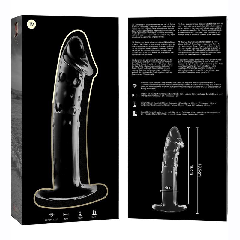 NEBULA 19 Glass Dildo Clear