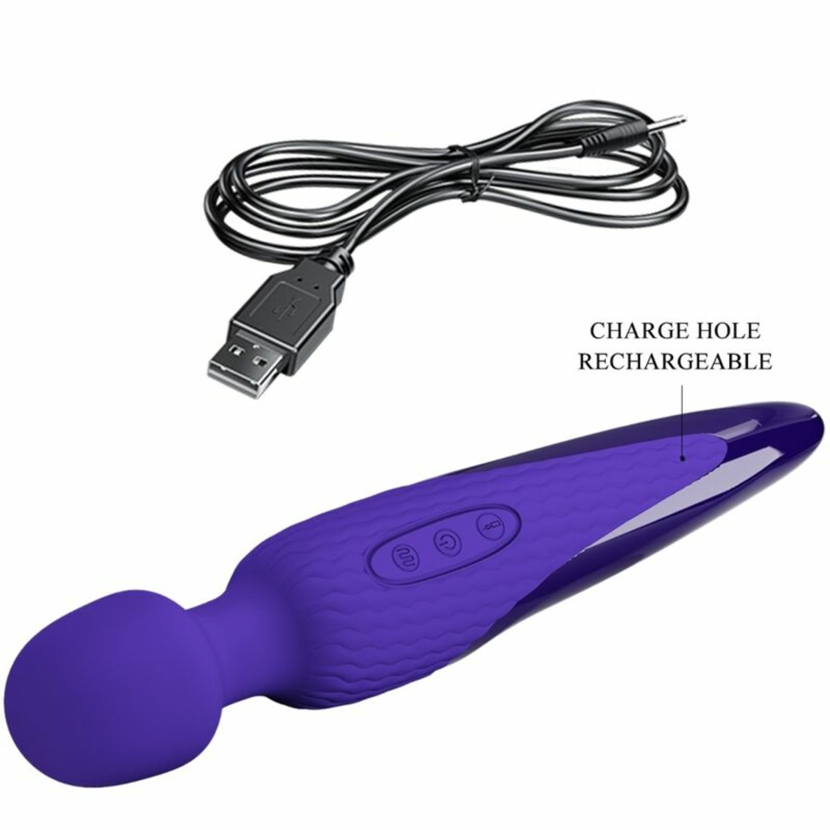 Pretty Love Wand Vibrator Violet Heat Effect