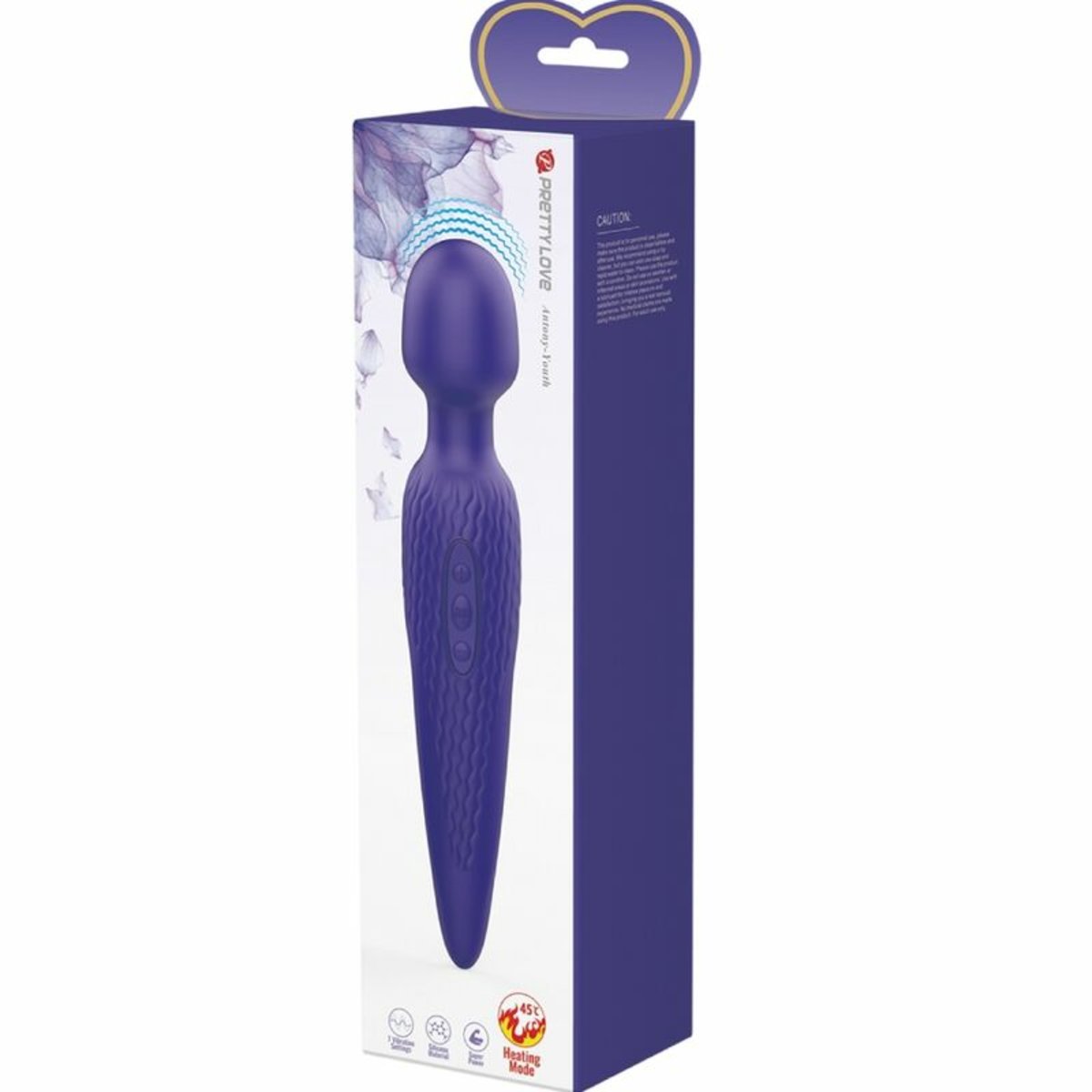 Pretty Love Wand Vibrator Violet Heat Effect