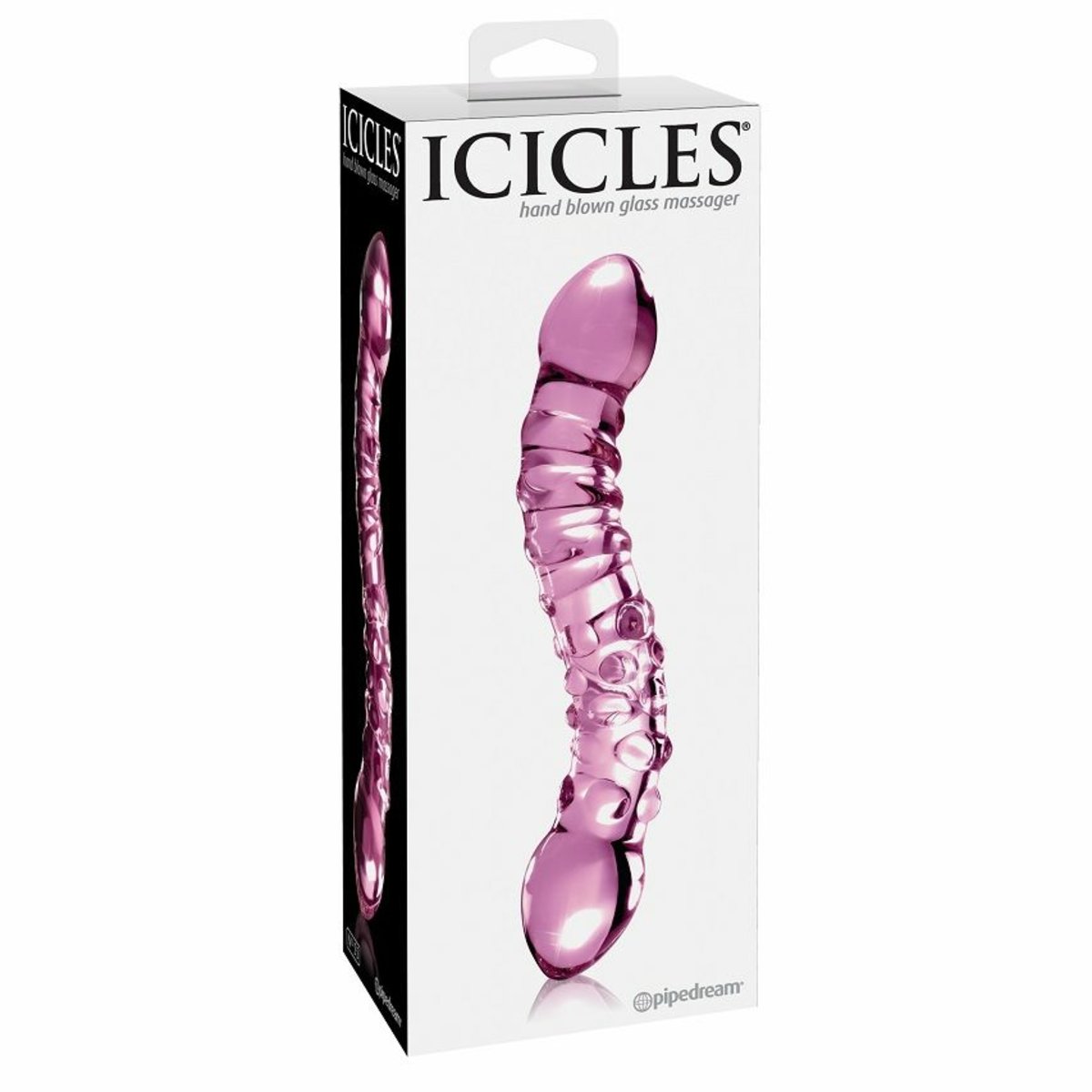 Icicles Hand Blown Glass Pink- Double Ended Dildo