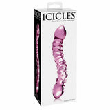 Icicles Hand Blown Glass Pink- Double Ended Dildo