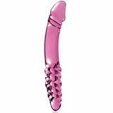 Icicles Hand Blown Pink Glass - Double Ended Dildo