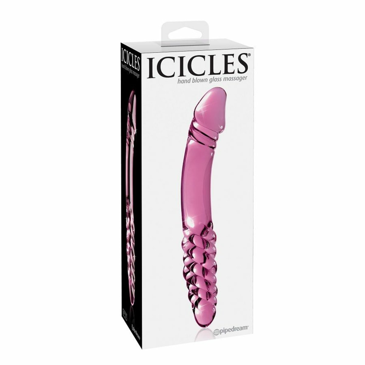 Icicles Hand Blown Pink Glass - Double Ended Dildo