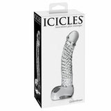 Icicles Hand Blown Clear Glass Dildo