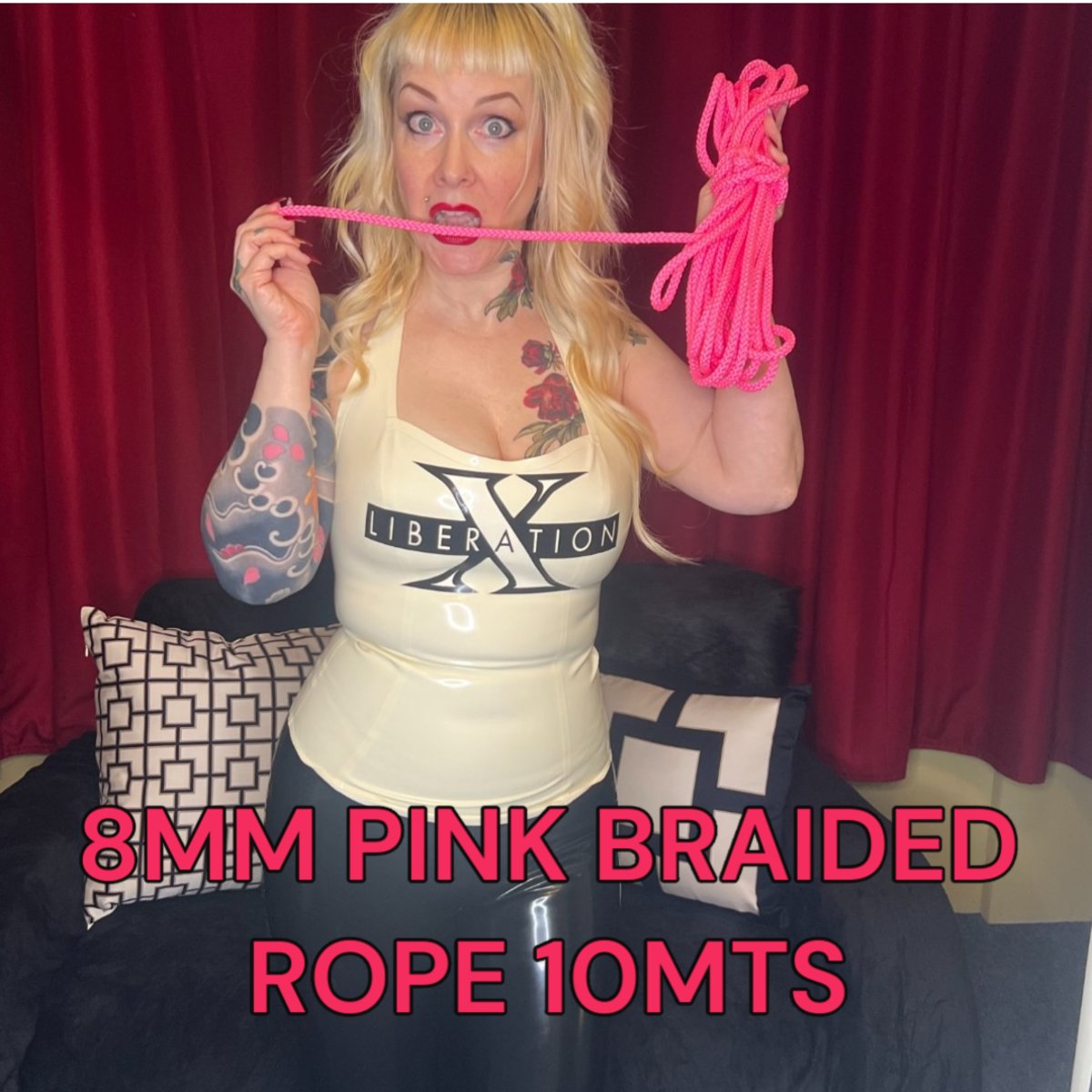 8mm Pink Braided Rope 10mts